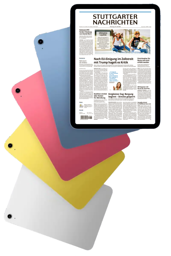 5 Apple iPad in Silber, Gelb, Pink und Blau mit StN E-Paper