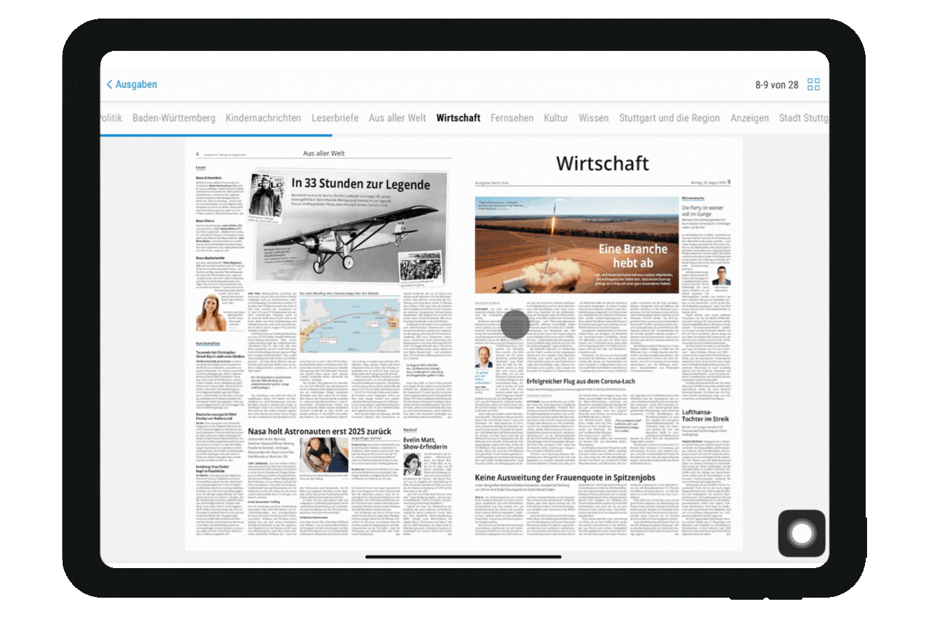 Tutorial zur Teilfunkion im E-Paper der Stuttgarter Nachrichten