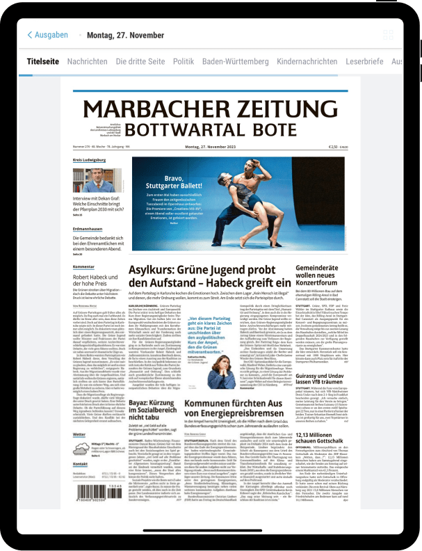 MZ E-Paper auf einem Tablet