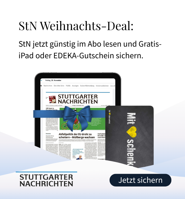 StN Weihnachtsdeal: StN jetzt günstig im Abo lesen und Gratis-iPad oder EDEKA-Gutschein zum Fest sichern.